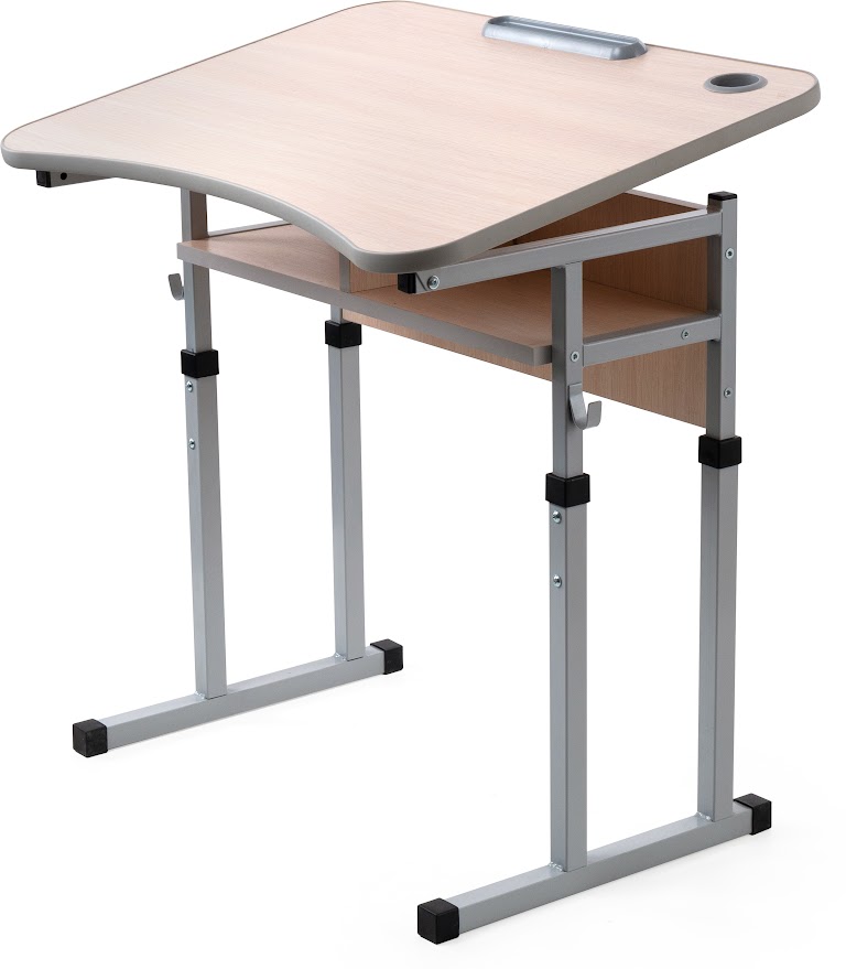 Стіл учнівський 1-місний, регулювання згідно ростової групи №4-6, 700х500-640х760 мм, SECTOR